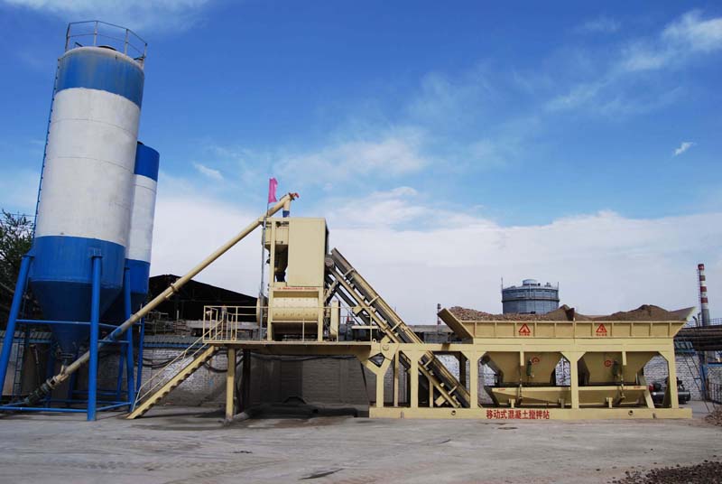 semi-trailing concrete batching plant