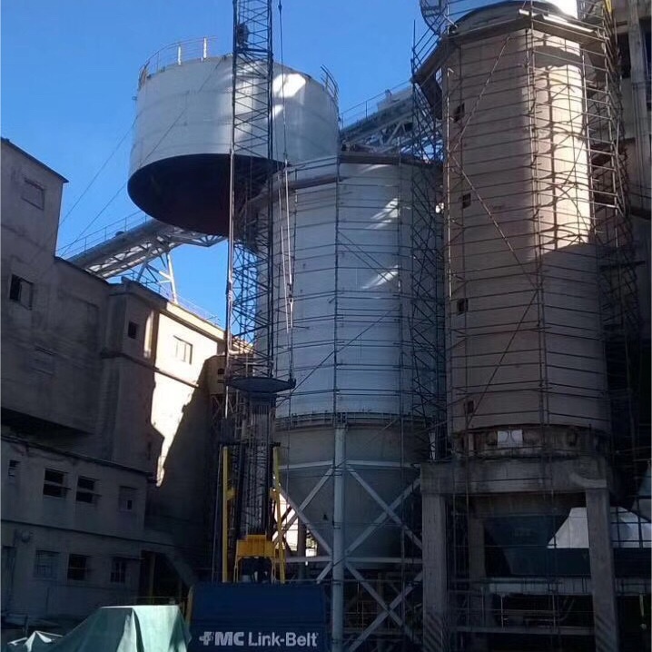 Instalación de acabado en silo empernado 1600t en Argentina.