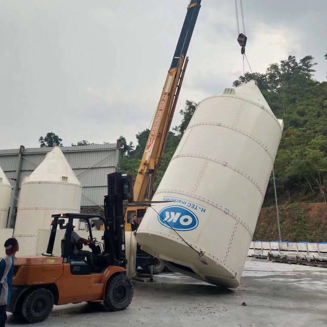 Silo de cemento 50t bajo instalación en Malasia